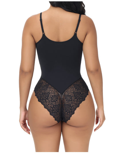 Lace Trim Seamless Shaping Bodysuit | Tummy Control & Butt Lifting